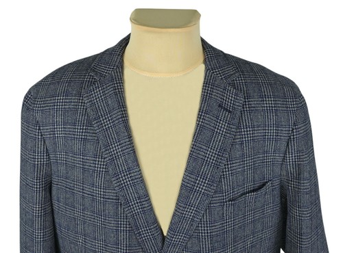Gant Mens Blue Wool Check Blazer Jacket Size EU 58 / US 48 (3XL) - Picture 6 of 14