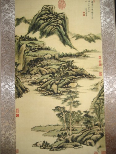 21" Chinese Antique Painting Scroll about Landscape Rice Paper By Wang Yuanqi - Picture 2 of 9