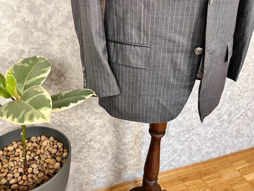 D'Avenza Hand Tailored Italian Striped Wool 2 Piece Formal Suit 44 EU 54 W35 L30 - Picture 6 of 16