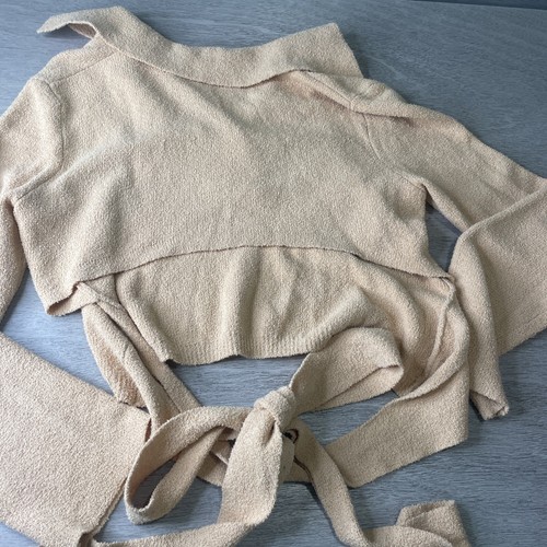 Nanushka Woman’s Open Back With Tie Nude/peach Sweaterdeep V Size S - Picture 10 of 13