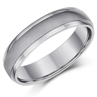 Titanio Opaco E Lucido Anello Fidanzamento Matrimonio 5mm - Foto 6