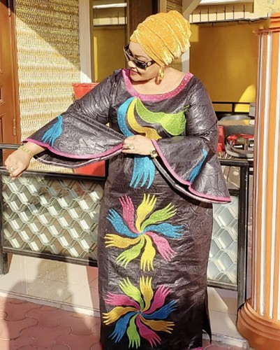 20224 DONNA gonna lunga donna africana disegno ricamato - Foto 3 di 13