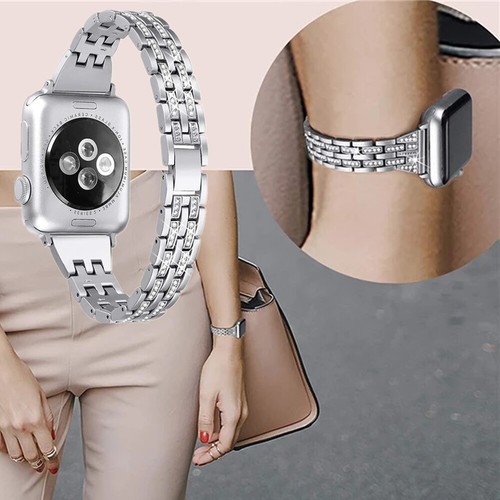 Para Apple Watch Series 7 6 5 43 Bling Pulsera de Acero Inoxidable iWatch Correa de Banda - Imagen 7 de 28