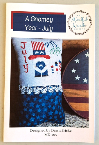 July Gnome - A Gnomey Year Series - Patriotic Fourth - Cross Stitch Chart - Picture 2 of 2