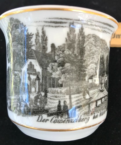 Pair of SPODE Gold Rimmed Teacups with German Scenes - Picture 2 of 5