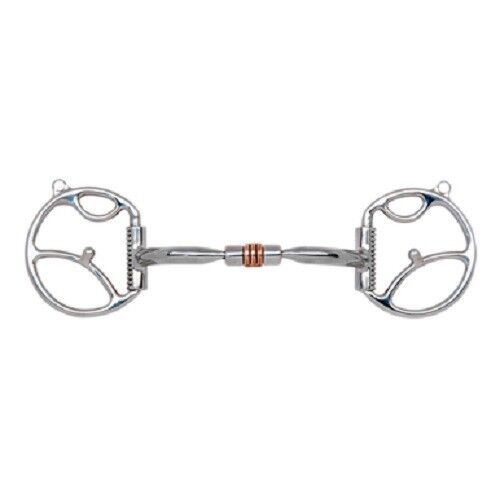 MYLER WESTERN D 2 HOOKS SWEET IRON COMFORT COPPER ROLLER SNAFFLE MB 03 89-19035 MYLER WESTERN D 2 HOOKS SWEET IRON COMFORT COPPER ROLLER SNAFFLE MB 03 89-19035