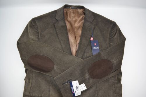 Chaps Gray 2 Button Blazer / Sports Coat Men's Size 48 Reg Elbow Patches - Picture 4 of 14