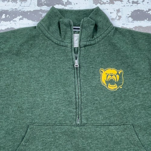 Baylor Bears Sweater Men Small Green Sweatshirt Pullover Half Zip Spell Out - Picture 3 of 10