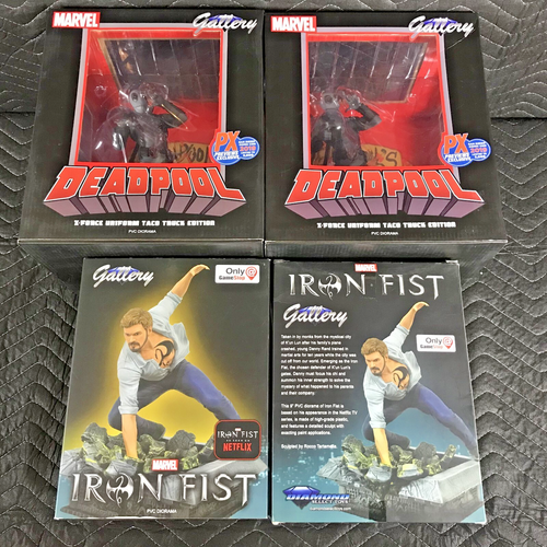 4 Marvel Gallery GameStop Diorama Statues: 2 Deadpool Taco Truck & 2 Iron Fist - Picture 8 of 24