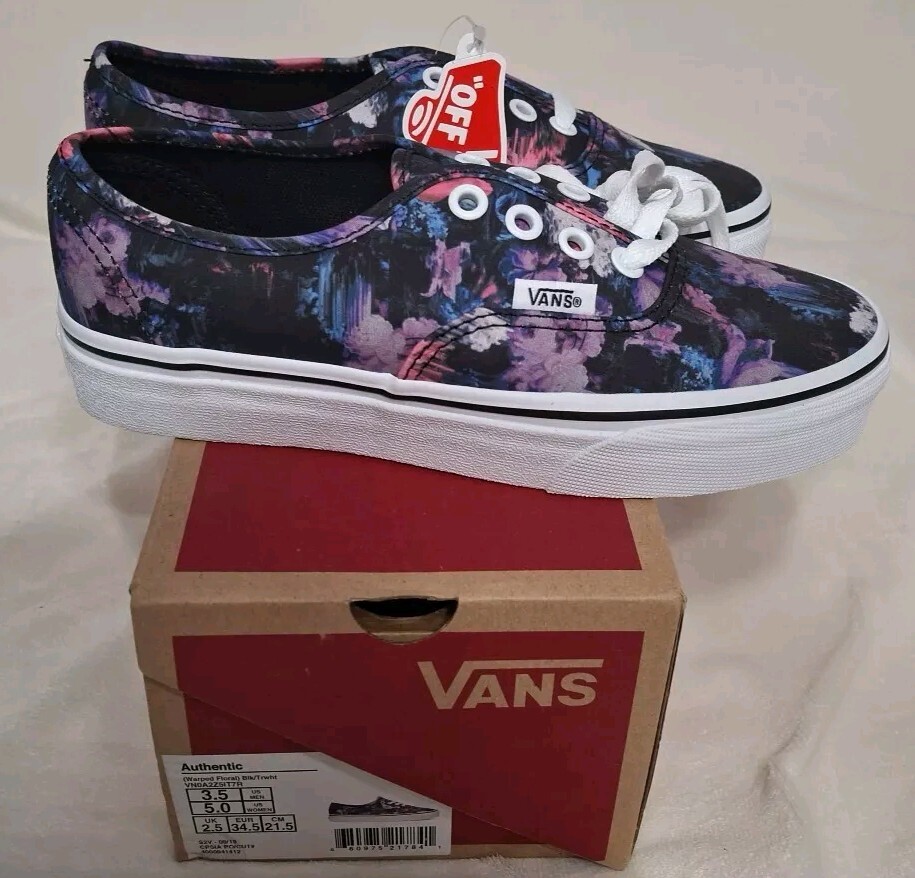 靴 vans authentic premium floral VANS AUTHENTIC Poppy Floral Cream Canvas Casual Shoes Women