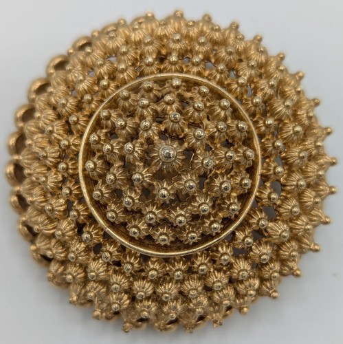Broche vintage Coro abovedado tono dorado 2" mediados de siglo - Imagen 23 de 23