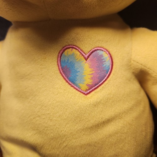 Build-A-Bear gelber Batik Teddy Regenbogen Herz Plüsch 16 Zoll - Bild 3 von 5
