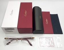 NEW Cartier Glasses Canazei Burgundy /Gold CT0048O