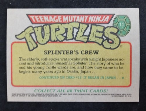 1989 Topps Teenage Mutant Ninja Turtles Series 1 Cards (Pick your Cards) - Picture 23 of 177