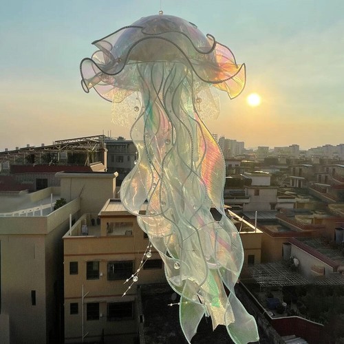 Hanging Jellyfish Lamp Room Atmosphere Decoation Night Light DIY Material Set BL - Picture 13 of 19