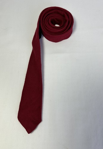 Vintage Slim Wool Necktie Red/marroon 1.75 X 55 - Picture 9 of 9