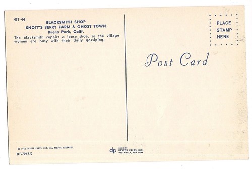 BLACKSMITH SHOP Knotts Berry Farm & Ghost Town Buena Park California Postcard CA - Picture 2 of 2