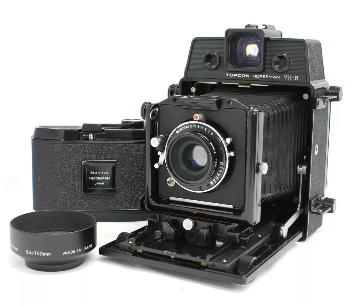 Topcon Horseman VH-R + Super Topcor 90mm F/5.6 Lens w/ Hood + 8EXP/120 Holder