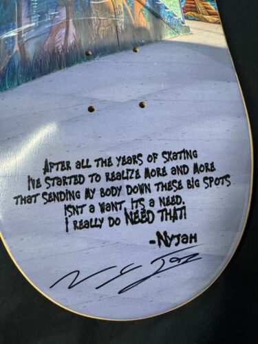 SUPER RARO FIRMADO Nyjah Huston Need That Disorder tabla de skate 8,5 AUTÓGRAFO - Imagen 5 de 10