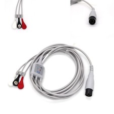 3-Lead ECG/EKG Cable Snap 6Pin Compatible wirh BCI/COLIN/CSI/GE MEDICAL/IVY 3.5M