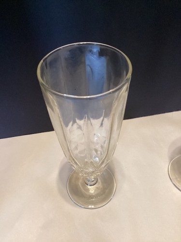 Anchor Hocking Glass 3-CROWN POINT Diamond Iced Tea Footed Tumbler Goblets 1978 - Picture 4 of 16