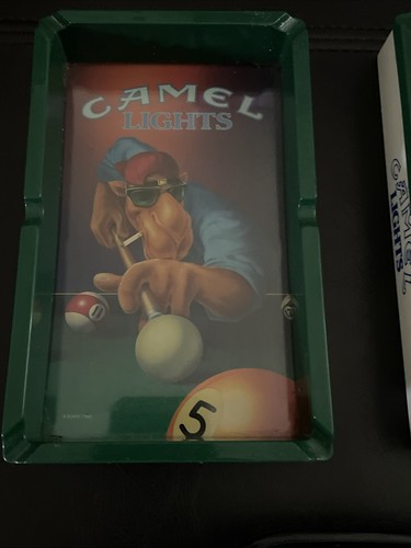 Vintage 1992 Camel Lights Grün Billardtisch Aschenbecher Lot Von 2 Plus Schwarzer Aschenbecher - Bild 4 von 10