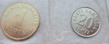 Choose ESTONIA 2003 - 10 Senti and 1 Kroon Estonian Krona Eesti Coin Spl QFDC Kr