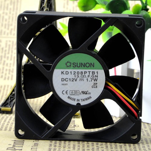 Sunon KD1208PTB1 DC12V 1.7W 80x80x25mm 3 Pin double ball Case / CPU Cooling Fan - Picture 1 of 2
