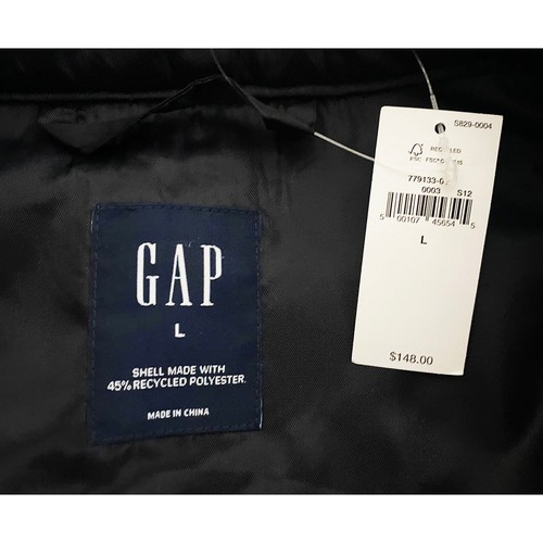 Gap Women's Puff Sleeve Cropped Wool Shirt Jacket Shacket Black Gray Plaid NWT - Picture 5 of 6
