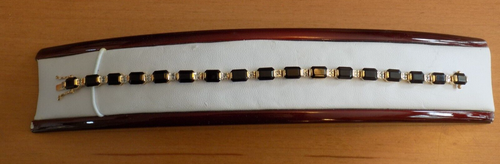 14k onyx diamond tennis bracelet LGL - Picture 5 of 10