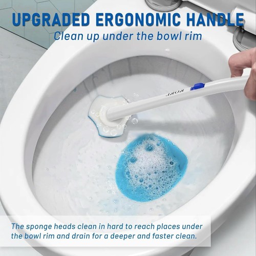 Disposable Toilet Brush, Toilet Bowl Cleaner Brush with 50PCS Toilet Brush - Picture 4 of 6