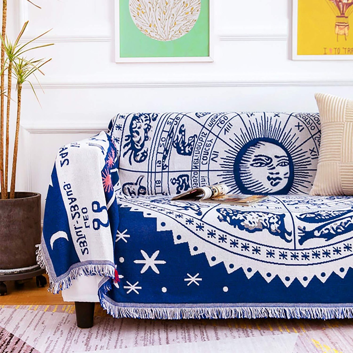 MayNest Boho Woven Throw Blanket Reversible Cotton Bohemian Tapestry Hippie R. eBay