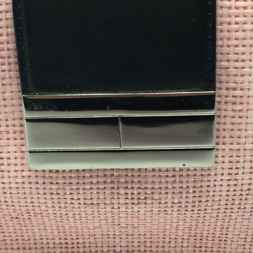 Tommy Hilfiger Women's Handbag Purse Pink Box Weave w/ Black & Silver Accents - Picture 8 of 8