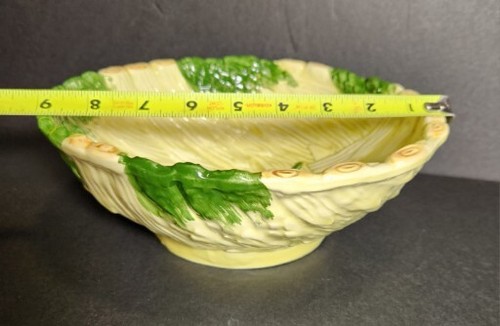 Made in Portugal Majolica Asparagus Serving Bowl Hand-painted Dish Rare - Picture 4 of 5