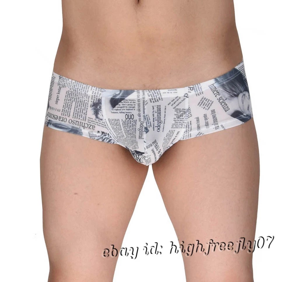 Men&#039;s Newspaper Hipster Cheeky Boxer Thong Underwear Boyshort Bikini Briefs | eBay