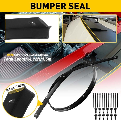 For 08-21 Dodge Challenger Front Rubber Hood Bumper Seal & Plastic Rivets Kit US - Foto 12 di 14