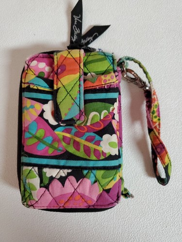 Vera Bradley Paisley Kalbsleder VA VA Bloom Geldbörse Reißverschluss Kartengeld Ausweisetui gebraucht