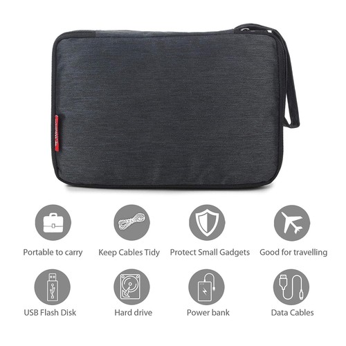 Portable Storage Organizer Bag for Earphone USB Cable Power Bank Mobile Charger - Picture 7 of 9
