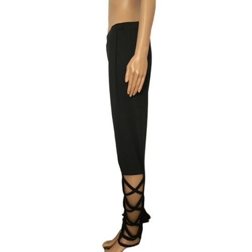 Fitness Leggings Trousers With Pockets for Female Cutout High Waist Capri - Picture 3 of 7