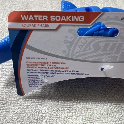 Nerf Dog Shark Football Dog Toy with Interactive Squeak and Crunch, Lightweight. - Picture 6 of 7