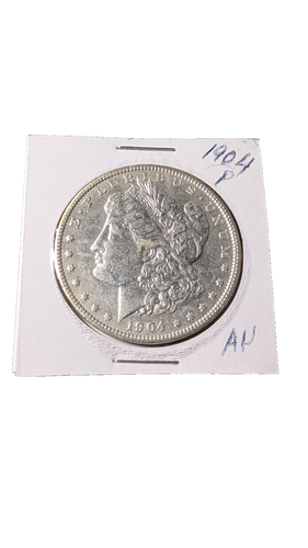 1904 p morgan silver dollar au