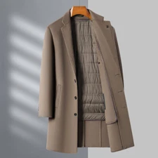 Men's Winter Warm Double-sided 100% Cashmere Coats Mid-length Fashionable Jacket