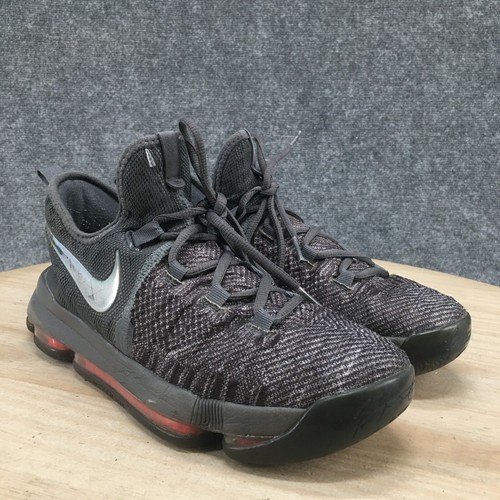 Nike Shoes Youth 7 Zoom KD 9 Athletic Sneakers Gray Lace Up Low Top 869997-013 - Picture 16 of 18