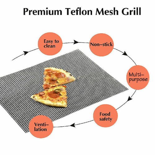 BBQ Mesh Liner Cooking Grill Mat Barbecue Baking Pad Sheet Grid Wire Non-Stick - Picture 3 of 11