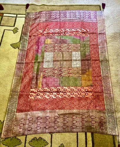 Vintage Saree Sari Patchwork Table Runner Pilli Home - Picture 1 of 9