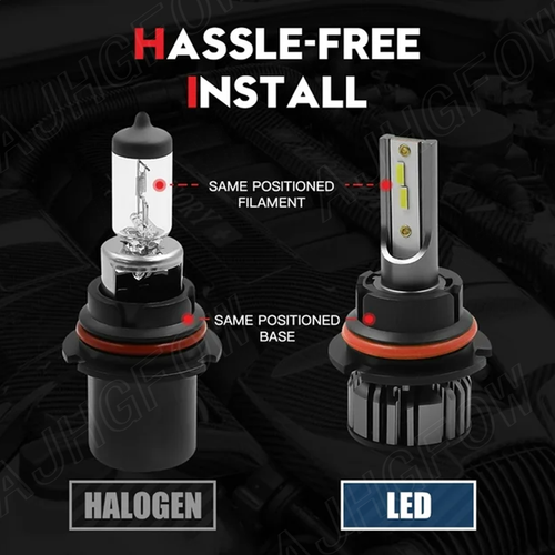 9007 LED Headlight Bulbs Kit Hi/Lo Beam for Ford F-150 1992-2003 F-250 1992-1999 - Picture 8 of 12