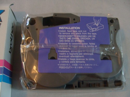 Brother P-Touch TX Bandkassette 50 Fuß Band TX-1511 schwarz auf klar werkseitig versiegelt - Bild 6 von 7