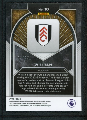 2023-24 WILLIAN 19/25 PANINI PRIZM PREMIER LEAGUE BRILLIANCE ORANGE - Picture 2 of 2