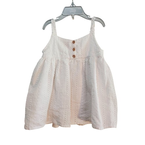 BCBG GIRLS Eyelet Top Sleeveless Ruffle Detail Summer Casual White 5T - Picture 3 of 7