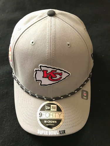 Cappellino Super Bowl 59 Kansas City Chiefs 9Forty M-Crown grigio di New Era NUOVO - Foto 1 di 4